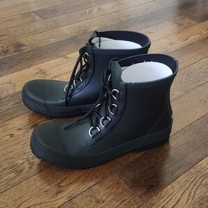 Chooka Ava Lace-Up Ankle Boot Waterproof Rain Boot Size 9